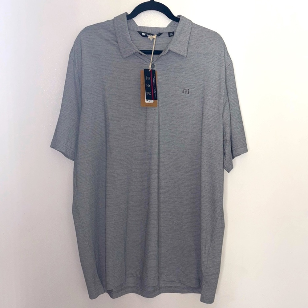 NEW TravisMathew Mens The Heater Golf Polo Heather Microchip 2XL